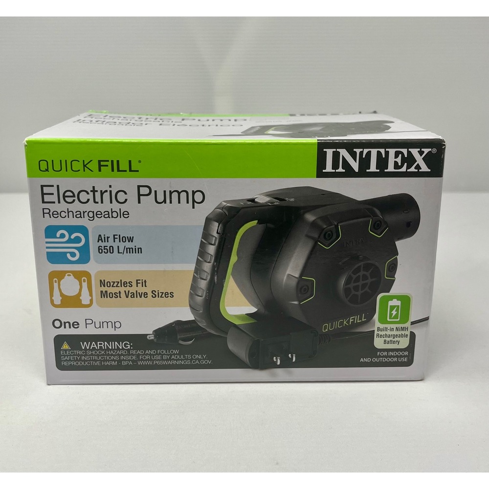 NEW Intex Quick-Fill Rechargeable Electric Pump Inflate/Deflate Float Air Bed